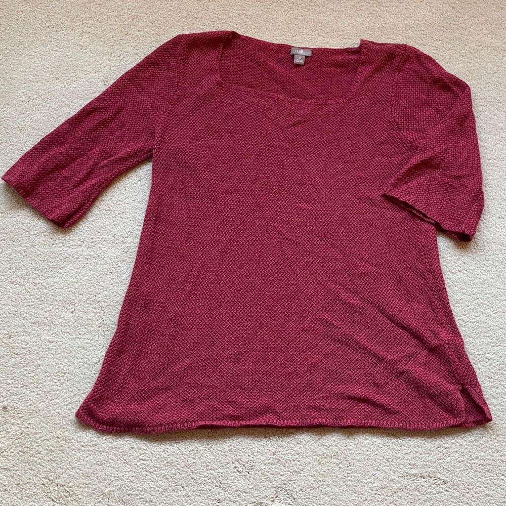 J Jill berry square neck elbow length sleeve sweater